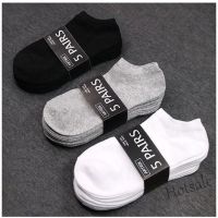 【hot sale】✲♀ D19 1 pairs Socks Men Women Stokings Non-Slip Breathable Cotton Blends Short Solid Color Casual Sock