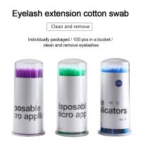 ○ 100pcs/lot Eyelashes Cotton Swabs Disposable Eyelash Extension Applicators Wand Micro Sticks Glue Cleaning Brushes Makeup Tools