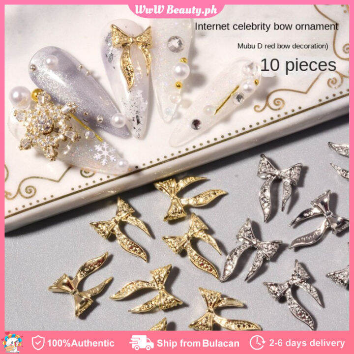 10PCS 3D Alloy Nail Charms Gems Mixed Metal Nail diamonds