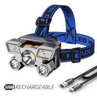 【lz】◕✸  USB recarregável cabeça montado farol de LED super brilhante lanterna cabeça portátil trabalhando luz pesca lanterna Camping