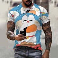 2023 NEWDoraemon 3D พิมพ์เสื้อยืดผู้ชายแฟชั่นฤดูร้อน Harajuku แขนสั้นเสื้อยืด Unisex Tops