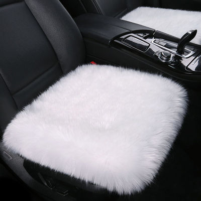 Faux Fur Car Seat Cover Anti-Slip เบาะรถยนต์ยาว Plush Anto เก้าอี้ Protector ฤดูใบไม้ร่วงฤดูหนาวที่นั่งสำหรับยานพาหนะทั้งหมด