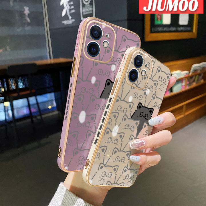 เคส-jiumoo-สำหรับ-vivo-v25-5g-v25-pro-5g-v25e-x80-lite-s15-pro-5g-เคสการ์ตูนแมวน่ารักแฟชั่นใหม่เคสมือถือชุบด้านข้างขอบสี่เหลี่ยมซิลิโคนกันกระแทกฝาปิดเลนส์เต็มรูปแบบเคสป้องกันกล้อง