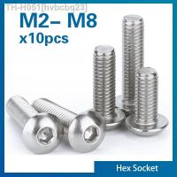 10 pcs/lot M2 M2.5 M3 M4 M5 M6 M8 304 Stainless Steel Hexagon Hex Socket Button Head Screw Bolts Round Flat Head Screw Standoff