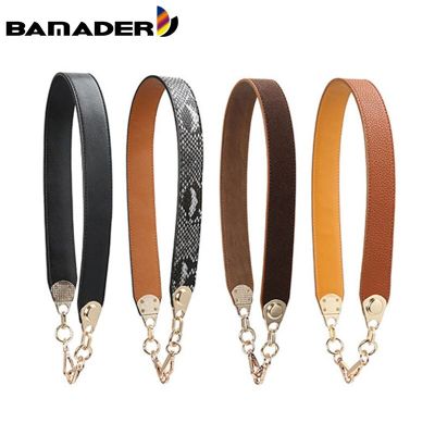 BAMADER Chain+Leather Bag Strap Replacement And Detachable Chain Woman Handbag Shoulder Straps Bag Part DIY Strap Accessories