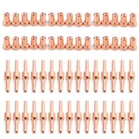 60pcs Red Copper Extended Long Plasma Cutter Tip Electrodes&amp;Nozzles Kit Consumable For PT31 LG40 40A Cutting Welder Torch