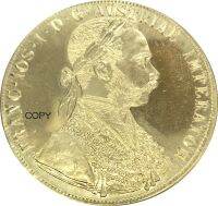 【HOT SALE】 KUBMart mall Austrian 4 Franz Joseph I เหรียญทอง1901โลหะที่ระลึกเหรียญทองเหลือง