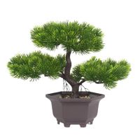 Artificial Plant Bonsai Realistic Beautiful Ornamental Simulation Pine Needles Cypress Plants Bonsai Home Decoration