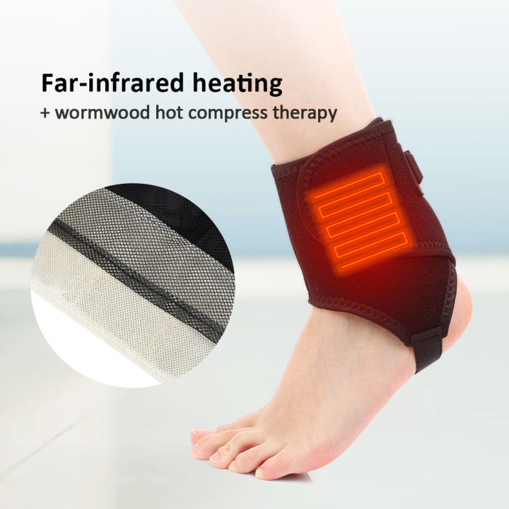 ความเร็วความร้อนไฟฟ้าป้องกันข้อเท้ากลุ้มประคบร้อนกายภาพบำบัดบรรเทาอาการปวดการบีบอัดสายรัดเท้านวด