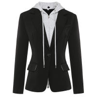 HIGH STREET Newest Stylish 2021 Designer Blazer Jacket Womens Zip Removable Hooded Single Buttons Casual Blazer