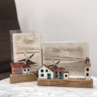 7 Inch Wooden Base Acrylic Childlike Photo Frame Tabletop Display Double Sided Picture Nautical Ornament Home Decoration