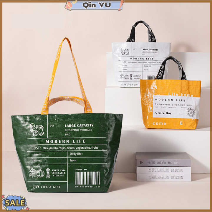 ใหม่สำหรับ-tuesqin-yu-กระเป๋าช้อปปิ้งกันน้ำ-กระเป๋าถือกระเป๋าสะพายพับได้สามารถนำกลับมาใช้ใหม่ได้ออแกไนเซอร์จัดเก็บ
