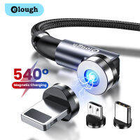 Elough 540หมุนไมโคร Usb แม่เหล็ก/Type-C/สาย USB แสงไฟที่มีไฟ Led สำหรับโทรศัพท์มือถือ