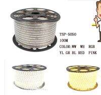 (TSP-5050) ไฟสายยางกันน้ำแถบไฟ 5050 220V LED+หัวจ่าย  ไฟ LED120ดวง Dimmer Decor ความสว่างยืน1 (5M 10M 20M 30M 40M 50M )