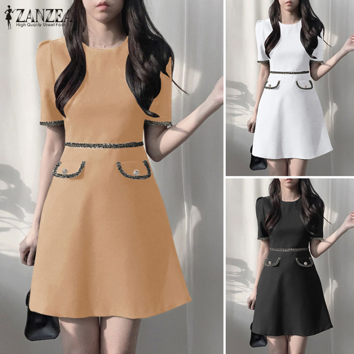 สินค้ามาใหม่-จัดส่งฟรี-fancystyle-zanzea-สไตล์เกาหลีของผู้หญิงชุดเก็บเอวที่สง่างามเที่ยวกลางคืนลูกไม้ขึ้นชุดเดรสทรงเอ-10