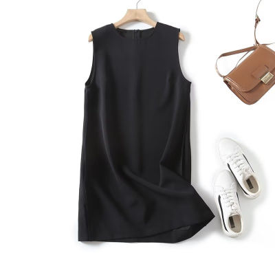 YENKYE ใหม่ Minimalist Light หรูหราแขนกุดสั้นสีดำชุดผู้หญิง O คอ Elegant Party Mini Dresses