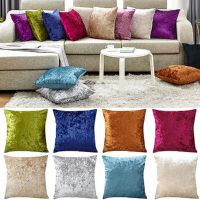 Newest Ice Velvet Pillow Cover Cushion Solid Color Cover For Living Room Sofa 45*45cm Crushed Velvet Decorative Pillowcase Shiny Pillowslip Throw Pillows Cover Home Decro