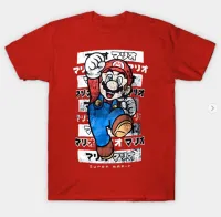 CNY Chineses Dragon ในปีใหม่สีแดง Chothes การ์ตูน Super Mario Bros. เสื้อยืดคอกลมผ้าฝ้ายกราฟิกสำหรับผู้ชาย/ท็อปส์ซู Gils เด็กชายดิสโตรอายุ1 2 3 4 5 6 7 8 9ปี/เสื้อผ้าแม่-เด็ก