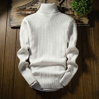 Solid Color Knitwear Turtleneck Mens Sweaters Fashion Twist Knitwear Autumn and Winter 6 Colors Long Sleeves Basic Style Tops