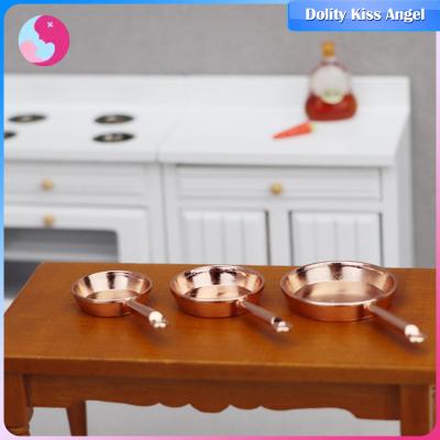 Dolity 3x Set Alat Masak โลหะจิ๋วครัวบ้านตุ๊กตากระทะสำหรับบ้านตุ๊กตา Diorama