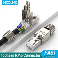 Hoolnx ตัวเชื่อมต่อ RJ45ไม่มีเครื่องมือ CAT8 CAT6 CAT6A CAT7ปลั๊กเชื่อมต่อนำมาใช้ใหม่ได้สายเคเบิ้ลอีเธอร์เน็ตปลั๊กแบบโมดูลาร์ฟิลด์