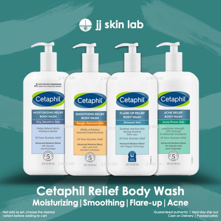 Cetaphil Moisturizing Smoothing Flareup Acne Relief Body Wash