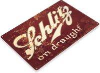 锡标志 " schlitz draugt BEER " 金属艺术 Store PUB BREW SHOP 酒吧酒馆 A602