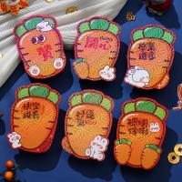 6pcs Cartoon Childrens Gift Money Packing Bag Red Envelope Spring Festival Hongbao 2023 Chinese Rabbit Year Festival Supplies