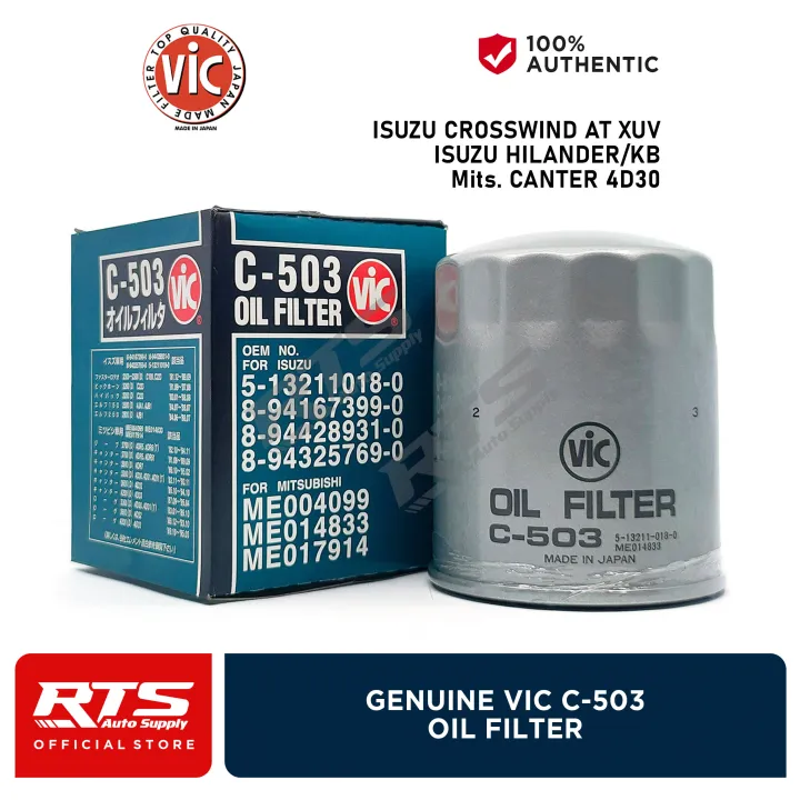 VIC Oil Filter C-503 for Isuzu Crosswind Hilander Canter 4d30 ( C503 )1Pc |  Lazada PH