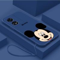 [ฟรี] OPPO A78 5G 2023 A17 A17K A77s Stylish Mickey Mouse ยางฝาครอบโทรศัพท์ซิลิคอนเหลว Case ปลอกกันกระแทก