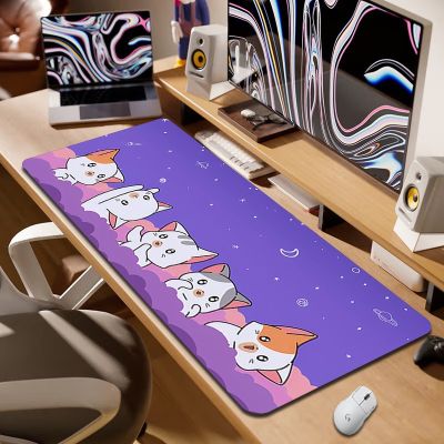 Cartoon Cat Large Mat Office Mouse Pad Cute Gamer Mousepad 100x55cm Desk Pad Kawaii Rubber Keyboard Mats Table Carpet Mausepad