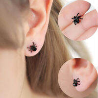 1Pcs เครื่องประดับเทศกาลสตรีสีดำสตั๊ด Ear ต่างหูแมงมุม