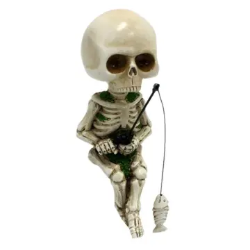 Resin Cool Skeleton Figures Halloween Skeleton Figurine Skull Horrible  Ornaments Car Instrument Panel Desk Decoration