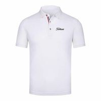 2023 High quality new style Titleist golf mens short-sleeved white summer outdoor sports and leisure embroidered top thin quick-drying breathable