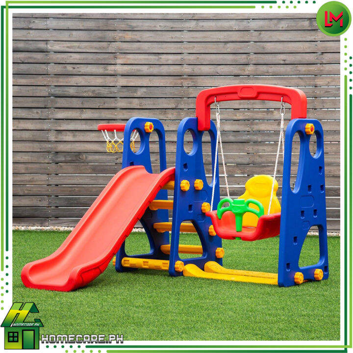 HOMECARE PH. 3IN1 Playground Swing Slide and Basketball Hoops For Kids