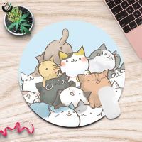 Cute round small mouse pad, fresh cartoon girl, compact and easy to carry office pad personality OUYOU