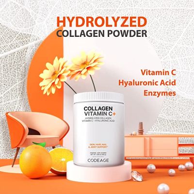 เครื่องดื่มผงสำเร็จรูปคอลลาเจน Codeage, Collagen Vitamin C & Platinum Multi Collagen