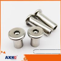 1/10pcs M3 M4 M5 304 Stainless Steel Large Flat Hex Hexagon Socket Head Furniture Rivet Connector Insert Joint Sleeve Cap Nut