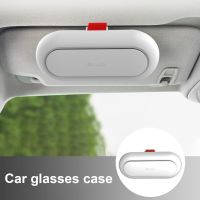 Universal Car Interior Glasses Case Built in Fiber Velvet Protection ABS Sunglasses Box Sun Visor Buckle Storage Box Bill Card