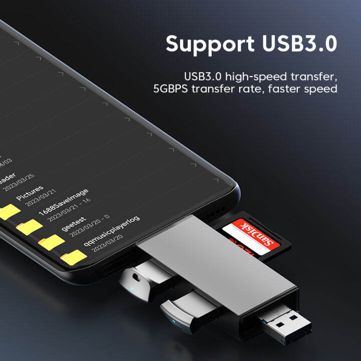 olaf-7-in-1เครื่องอ่านการ์ด-usb-3-0ความเร็วสูง-usb-ถึง-type-c-3-1-sd-tf-memory-cardreader-adapter-สำหรับศัพท์มือถือแท็บเล็ตคอมพิวเตอร์