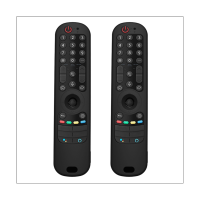 2X Soft Silicone Protective Remote Control Covers for LG Smart TV AN-MR21GC / MR21N / MR21GA(Black)