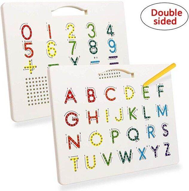 2 In 1 Magnetic Drawing Board Alphabet Letter Tracing Board Educational ...