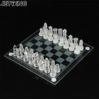 1Set Craft Crystal Glass Chess Set Acrylic Chess Board Anti-broken Elegant Glass Chess Pieces Board Game Family Chess Game