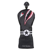 Shark Golf Club Head Cover For Driver Fairway Wood Hybrid Mallet Blade Putter Leather Golf Clubs Headcovers Protector