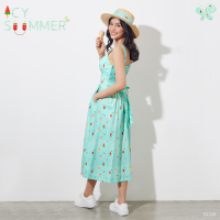 Woman Midsummer Dress - Icy Summer เดรสยาวสายเดี่ยวสำหรับผู้หญิง ผ้าพิมพ์ลายไอศครีม