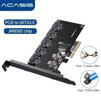 ACASIS PCIE Expansion SATA Card ถึง 5 พอร์ต, 6 Gbps SATA 3.0 PCIe Card, PCIE to SATA Controller Expansion Card, SATA 3.0 soft Raid, สามารถใช้เป็นดิสก์บูตระบบ, รองรับ SSD/HDD Hard Disk, JMB585 Chip