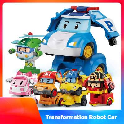 Action FIGURE Anime การ์ตูนรถหุ่นยนต์การเปลี่ยนแปลงส่วนประกอบ DIY ดึงกลับรถของเล่นปริศนาสำหรับ Kado Ulang Tahun ของเด็ก