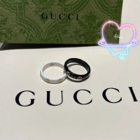 A.L.I.C.E GUCCI Icon คอลเลกชัน Interlocking Double G Ring สีดำ สีขาว