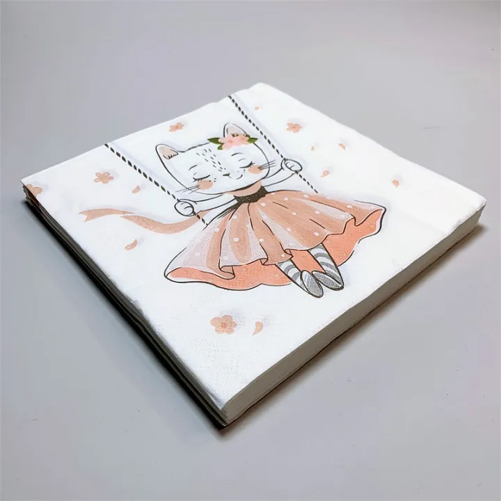 20pcs-pack-cute-skirted-cat-decoupage-paper-napkins-lovely-cartoon-napkin-paper-tissue-for-g-irls-birthday-party-supplies-0