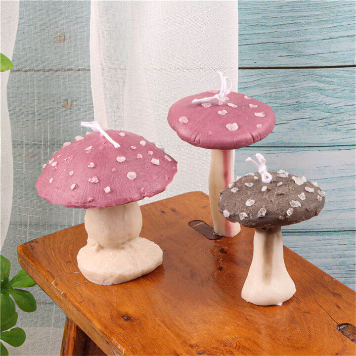 9-painted-mold-home-decoration-childrens-aromatherapy-plaster-silicone-candle-mushroom